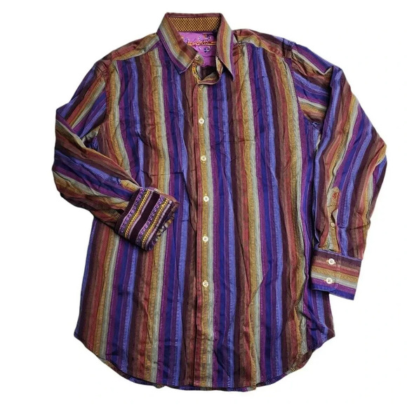 Robert Graham Multicolor Flip Cuff Collar Button Shirt Men's Size Small - Picture 1 of 10